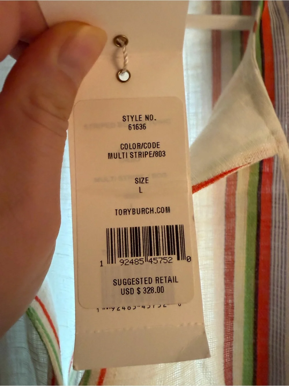 Tory Burch Striped Fringe swim cover dress in Beige with Multicolor Stripes -